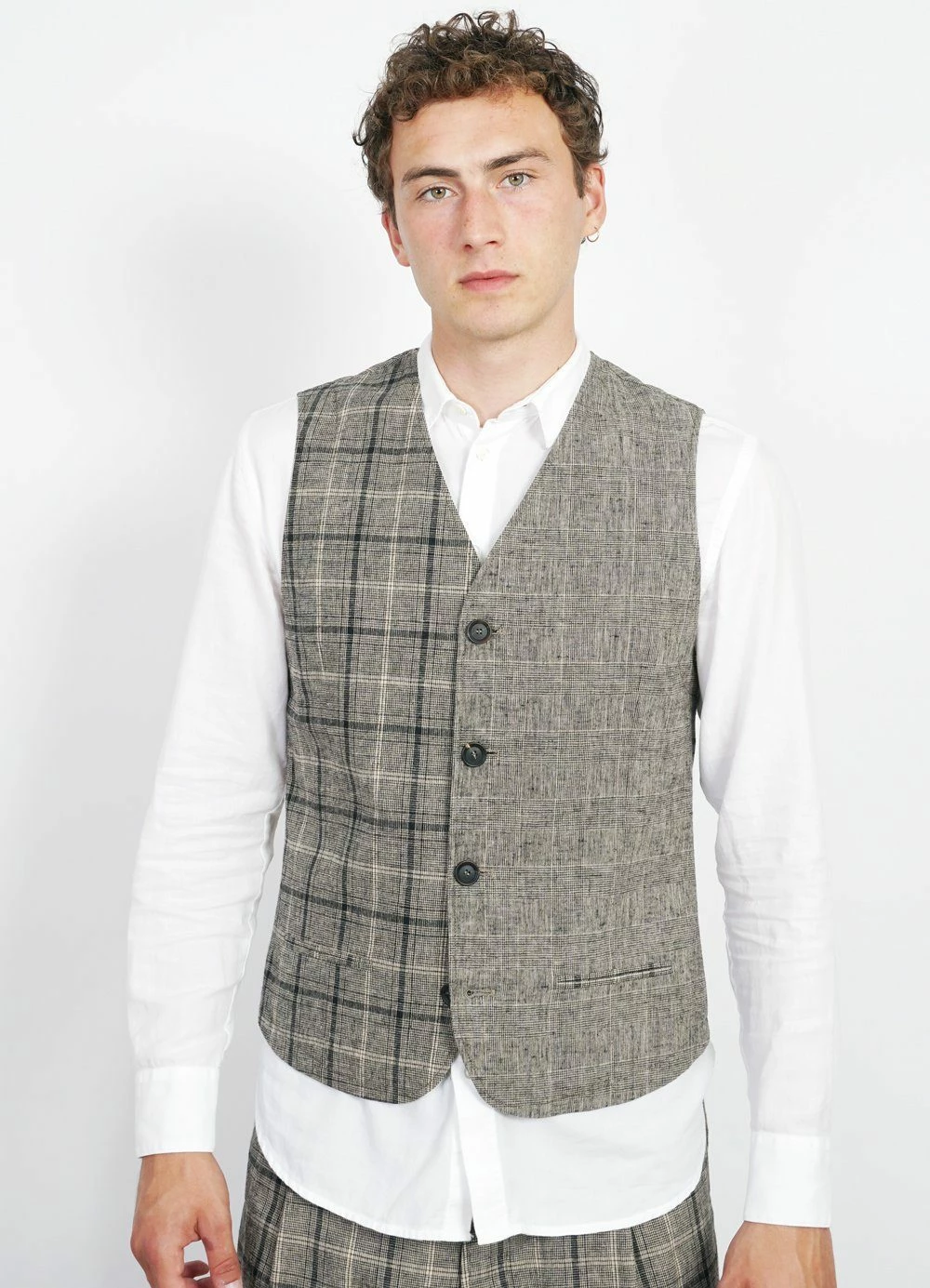 DANIEL | Four Button Waistcoat | Mixed Check HANSEN GARMENTS DANIEL | Four Button Waistcoat | Mixed Check -Mona Shop daniel four button waistcoat mixed check 371497