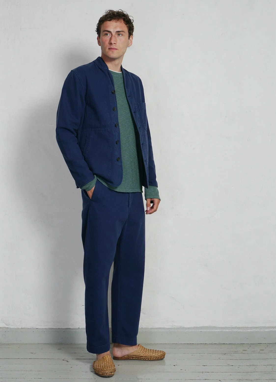 ERLING | Refined Work Jacket | Work Blue HANSEN GARMENTS ERLING | Refined Work Jacket | Work Blue -Mona Shop erling refined work jacket work blue hansen garments 193372