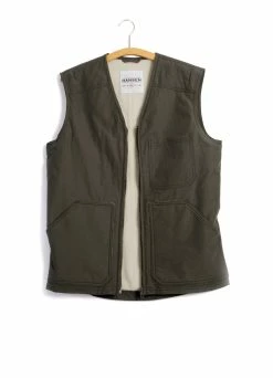 HANSEN GARMENTS HERBERT | Lined Zipper Work Waistcoat | Tech Army -Mona Shop herbert lined zipper work waistcoat tech army 255 416768
