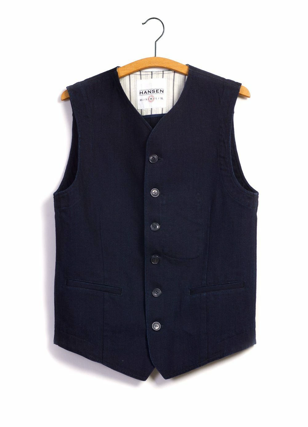 KAJ | Casual Waistcoat | Black Indigo HANSEN GARMENTS KAJ | Casual Waistcoat | Black Indigo -Mona Shop kaj casual waistcoat black indigo hansen garments 350462