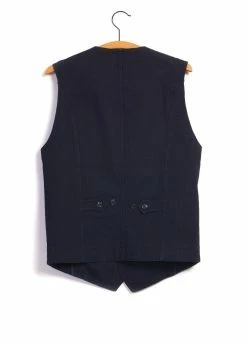 HANSEN GARMENTS KAJ | Casual Waistcoat | Black Indigo 5 HANSEN GARMENTS KAJ | Casual Waistcoat | Black Indigo -Mona Shop kaj casual waistcoat black indigo hansen garments 861155