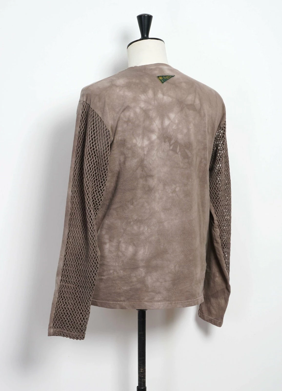 KATABIRA | Mesh Long Sleeve Tee | Grey KAPITAL KATABIRA | Mesh Long Sleeve Tee | Grey -Mona Shop katabira mesh long sleeve tee grey kapital 242767