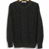 INIS MEÁIN PLATED BEACH SWEATER | Pima Cotton Knitwear | Brown/Navy -Mona Shop plated beach sweater pima cotton knitwear brownnavy inis meain 527160