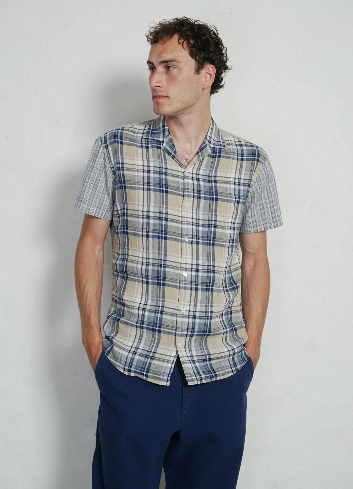 JONNY | Short Sleeve Shirt | Blue Checks HANSEN GARMENTS JONNY | Short Sleeve Shirt | Blue Checks -Mona Shop ss23 jonny blue check 1