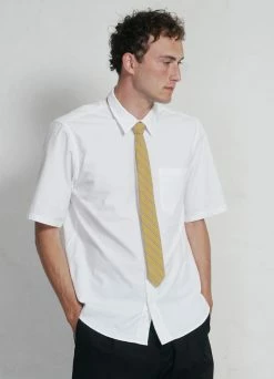 HANSEN GARMENTS REIDAR | Loose Fit Short Sleeve Shirt | White -Mona Shop ss23 reidar white tie robin raven 2