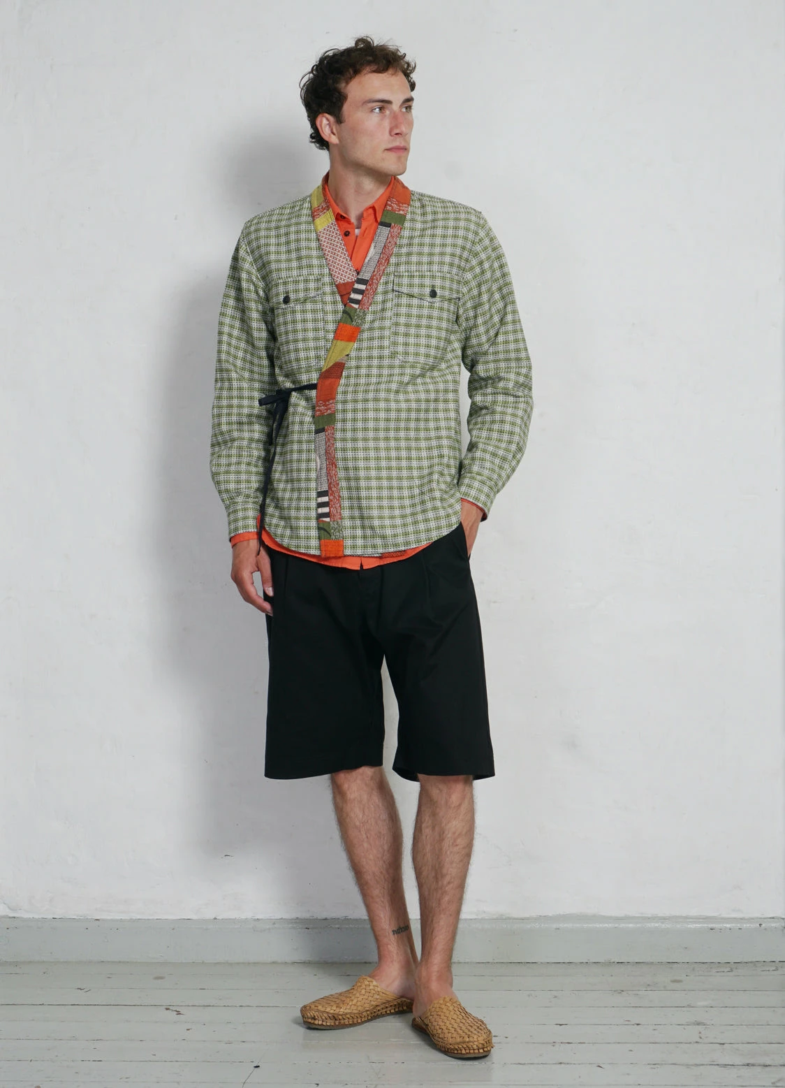 REMY | East & West Shirt Jacket | Sashiko Green+ HANSEN GARMENTS REMY | East & West Shirt Jacket | Sashiko Green+ -Mona Shop ss23 remy swazi henning spark robin black 2