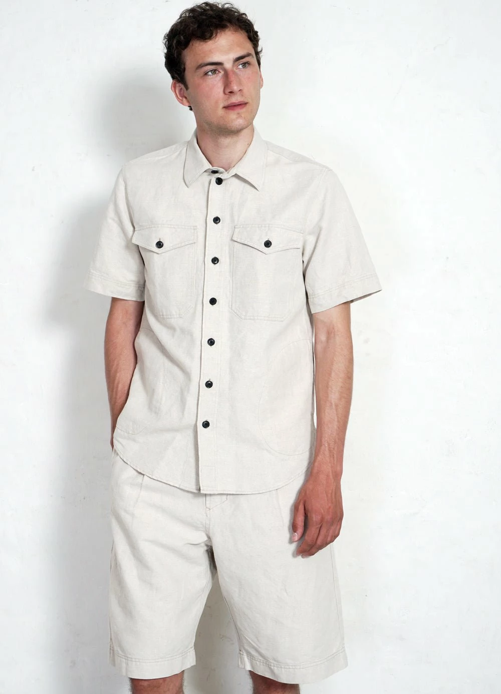 VILLY | Short Sleeve Shirt | Flax Nature HANSEN GARMENTS VILLY | Short Sleeve Shirt | Flax Nature -Mona Shop villy short sleeve shirt flax nature hansen garments 687520