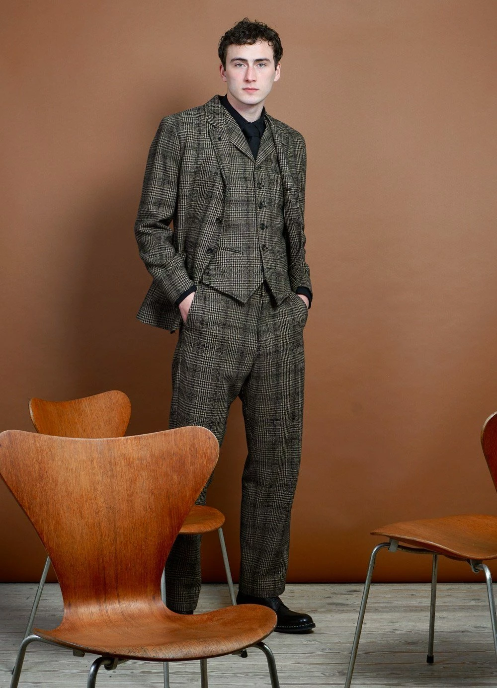 WILLIAM | Lapel Waistcoat | Checkered HANSEN GARMENTS WILLIAM | Lapel Waistcoat | Checkered -Mona Shop william lapel waistcoat checkered hansen garments 551772