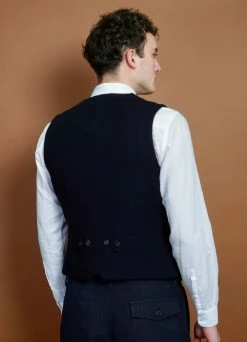 HANSEN GARMENTS WILLIAM | Lapel Waistcoat | Deep Indigo -Mona Shop william lapel waistcoat deep indigo hansen garments 659280